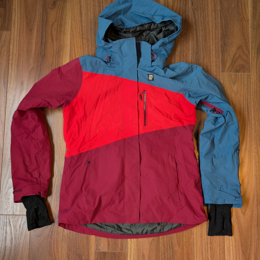 Orage Pink, Red and Blue Shell Jacket With Midlayer.